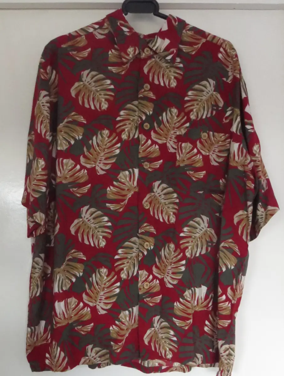 Puritan Tropical Leaf print Hawaiian Shirt Size Large 44ins chest