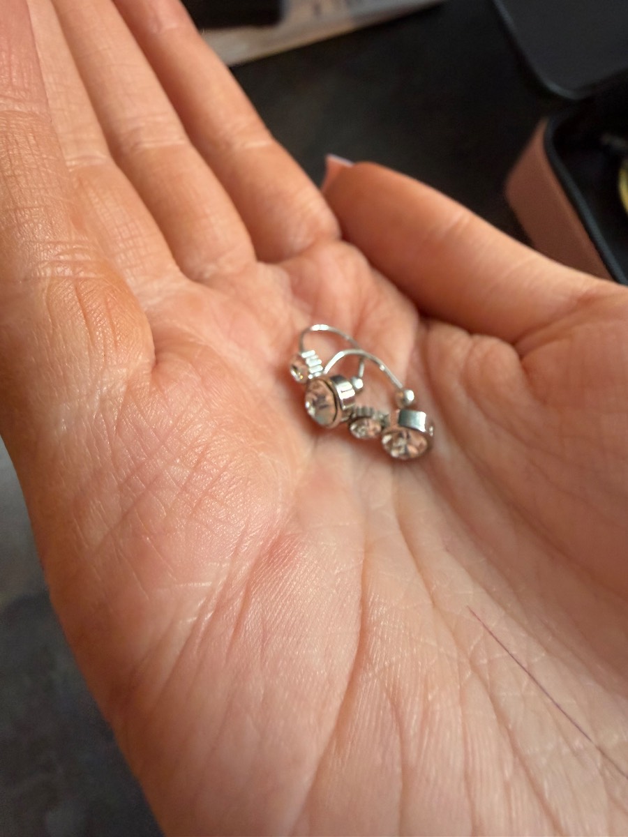 silver earrings