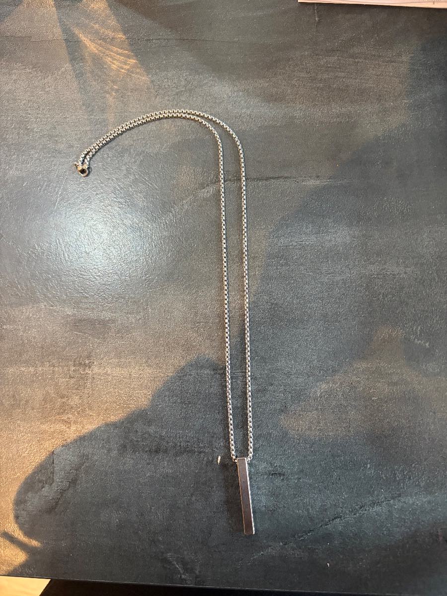 polished silver tone necklace