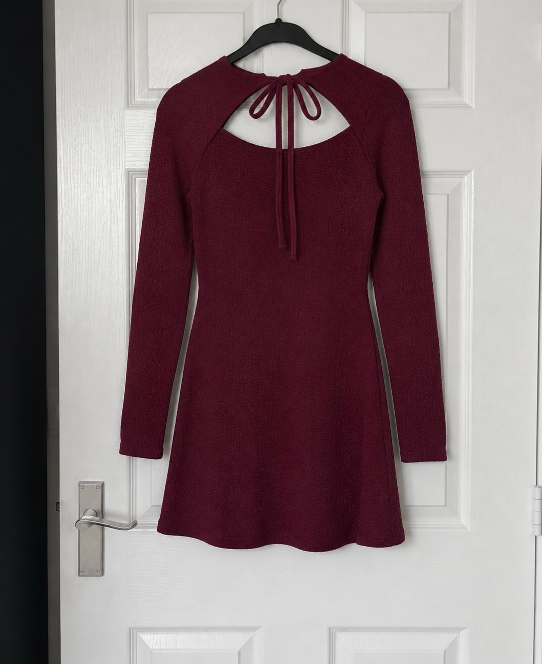 Boohoo Textured Tie Front Skater Dress Size 12 New With Tags