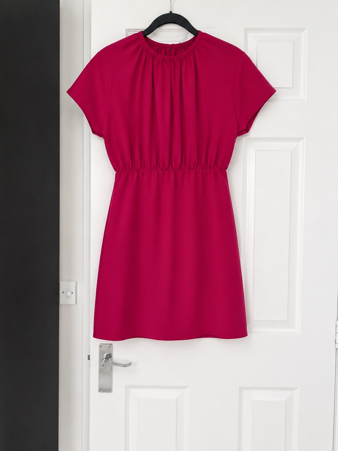 Boohoo Burgandy Ruched Dress Size 16