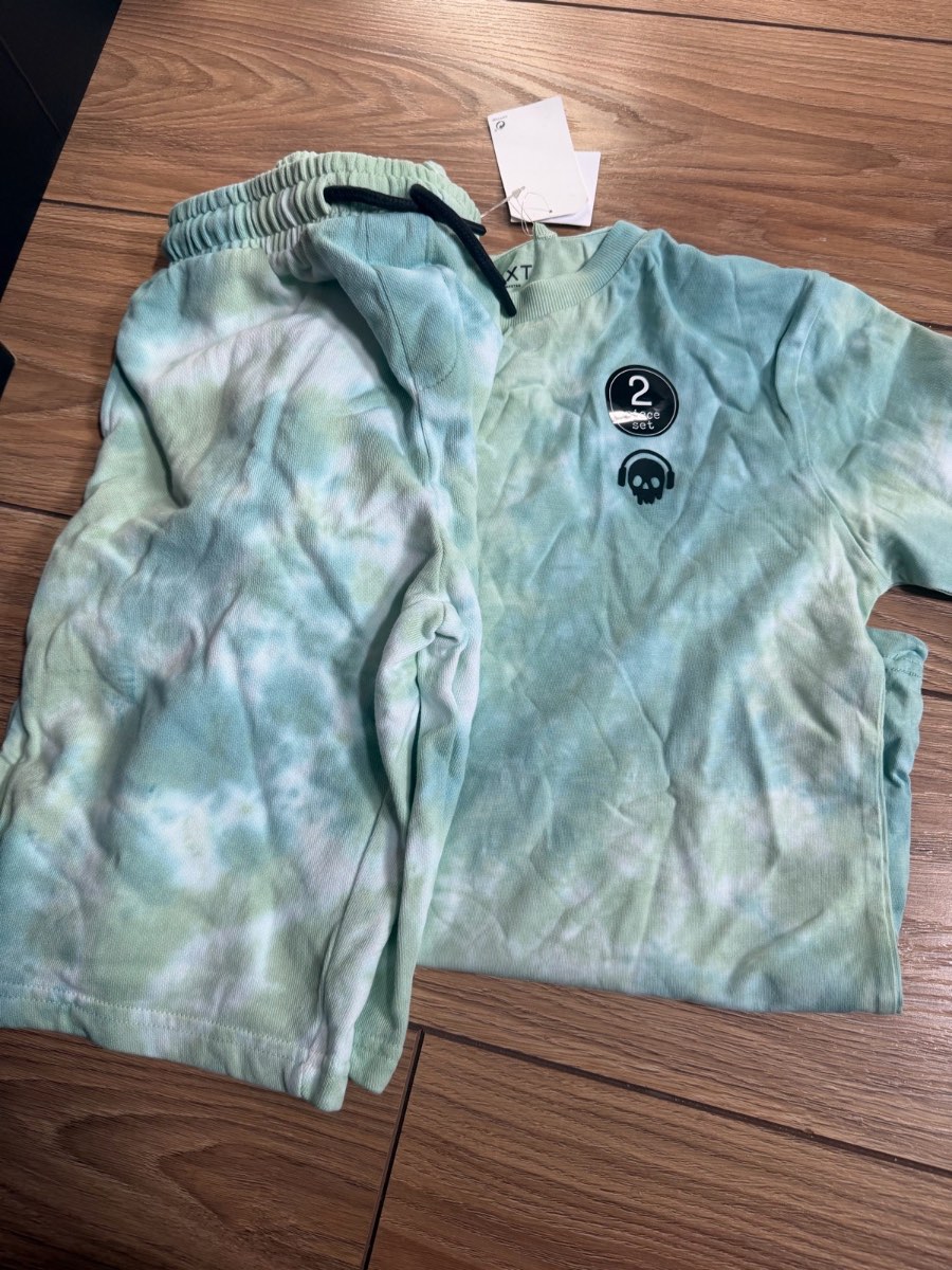 Boy summer tye dye top and short set age 10 years