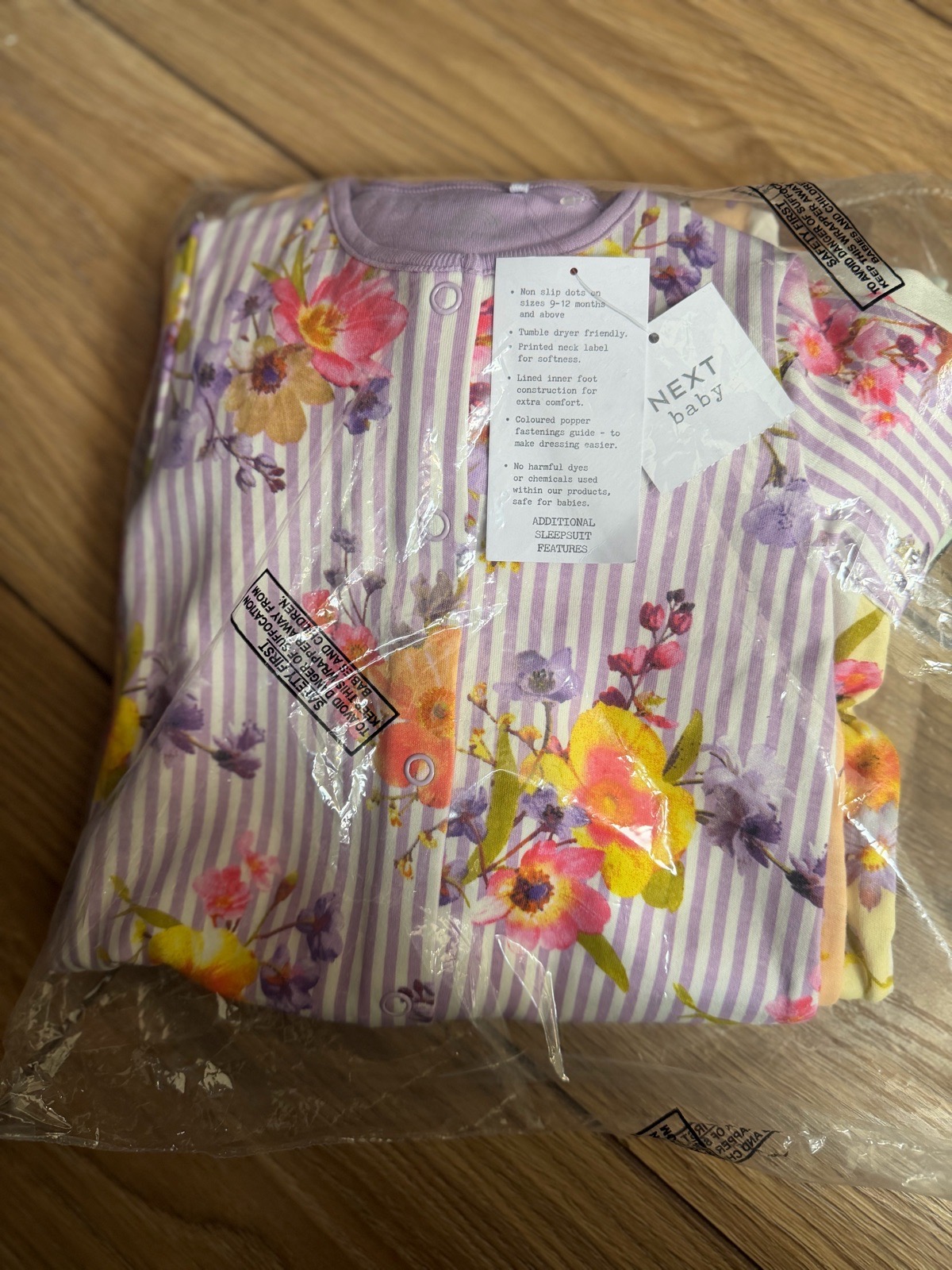 Next baby girl cute colourful floral sleepsuits pack of 4
