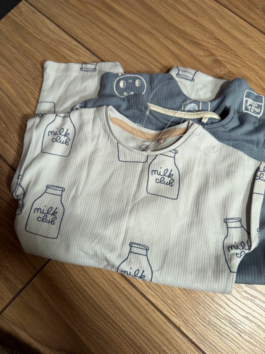 Next baby boy summer milk bottle rompers pack of 2