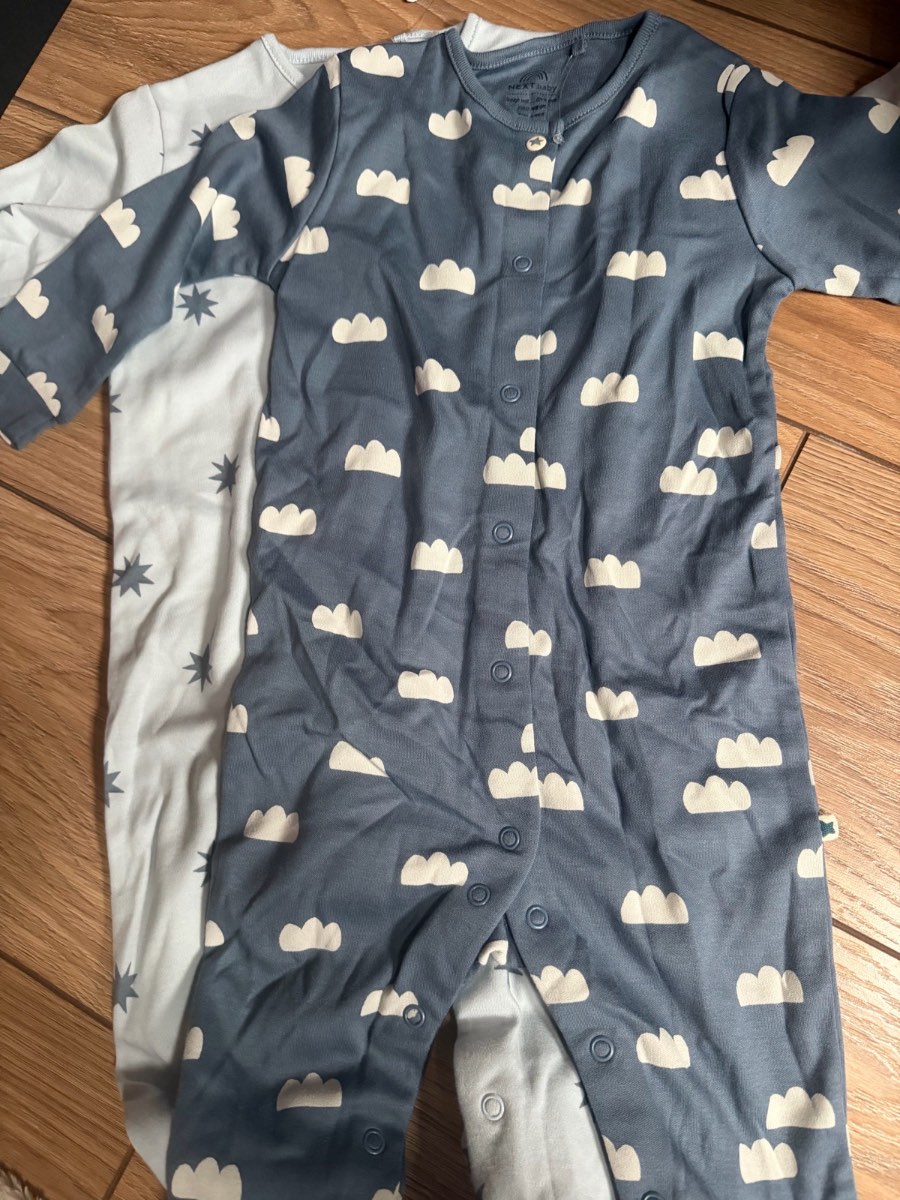 Baby boy cute cloud/star babygrows pack of 2