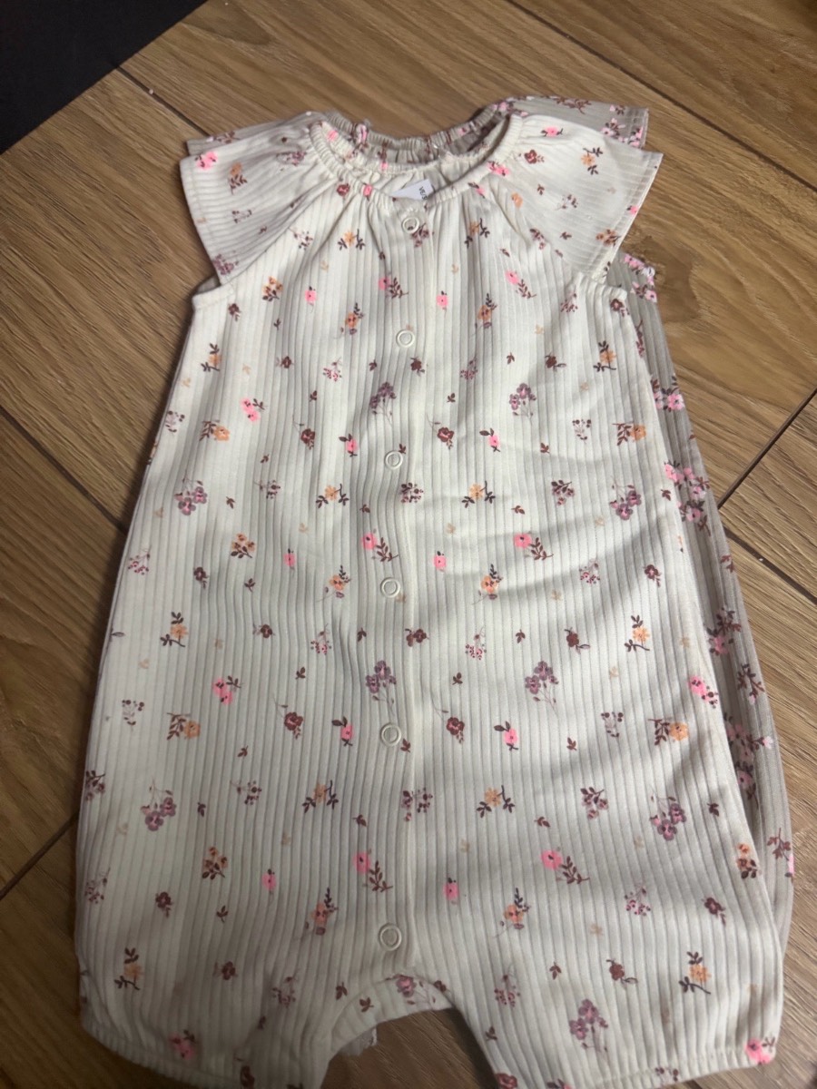 Next baby girl neutral summer rompers pack of 2