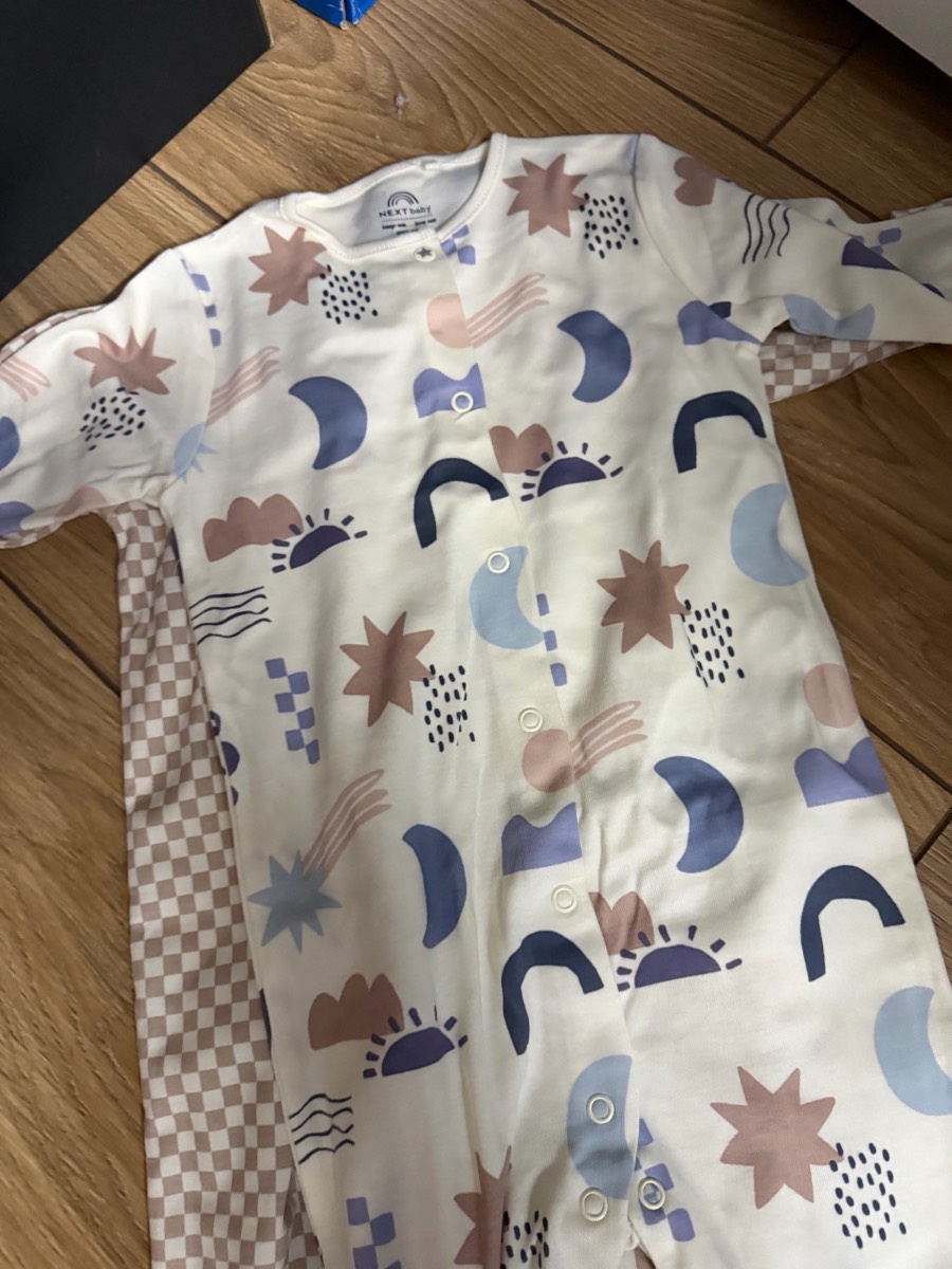 Next baby boy patterned babygrows pack of 2