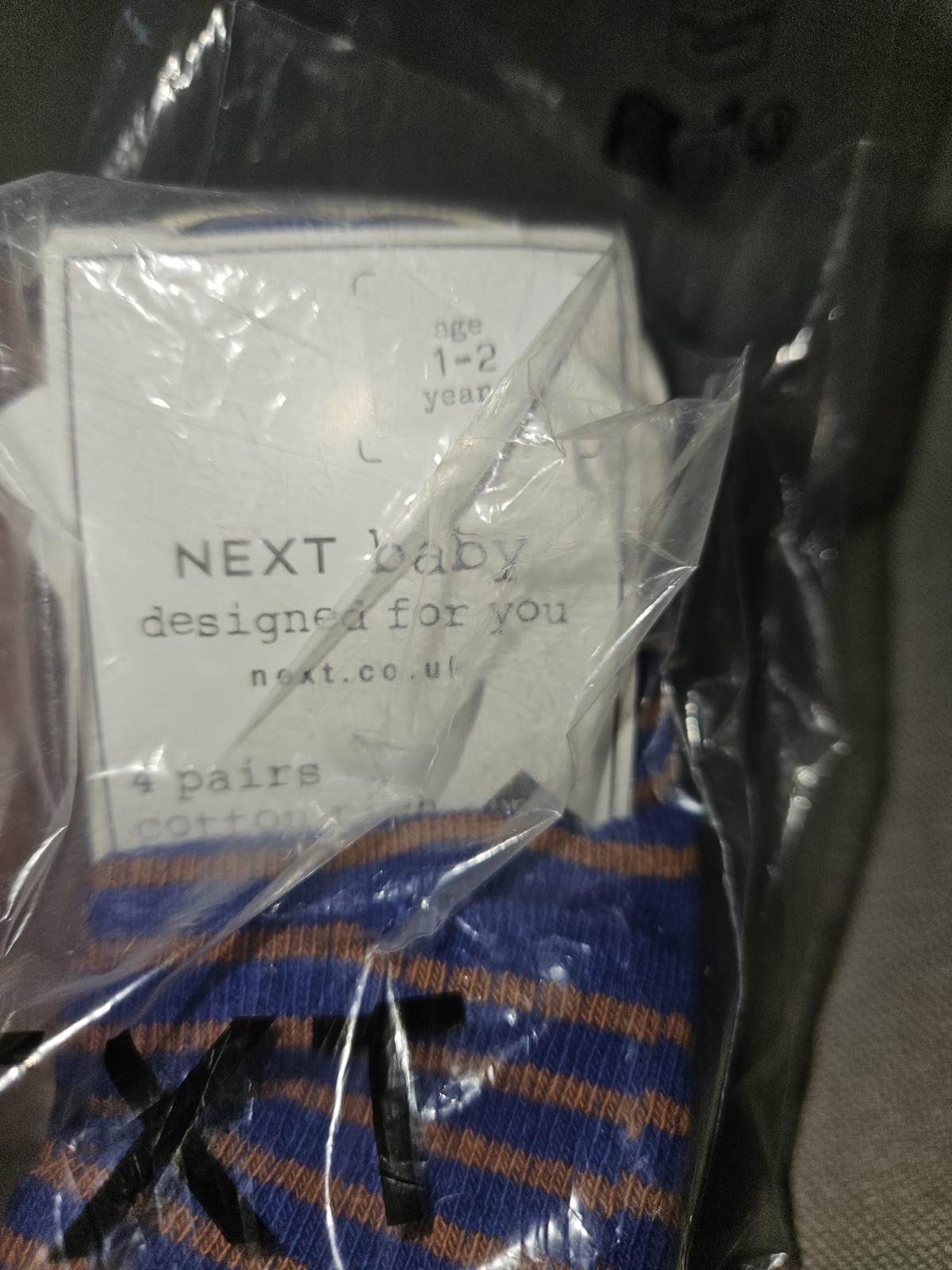 Next stripy baby socks age 1-2
