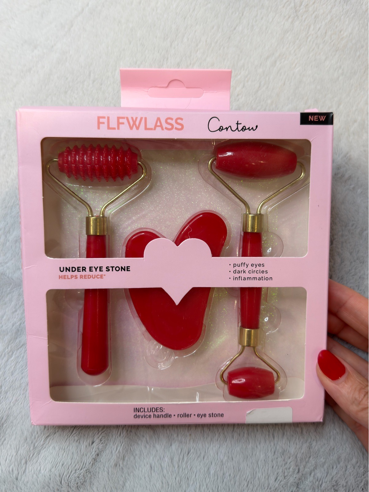Facial Massaging Set Gua Sha Facial Roller Red