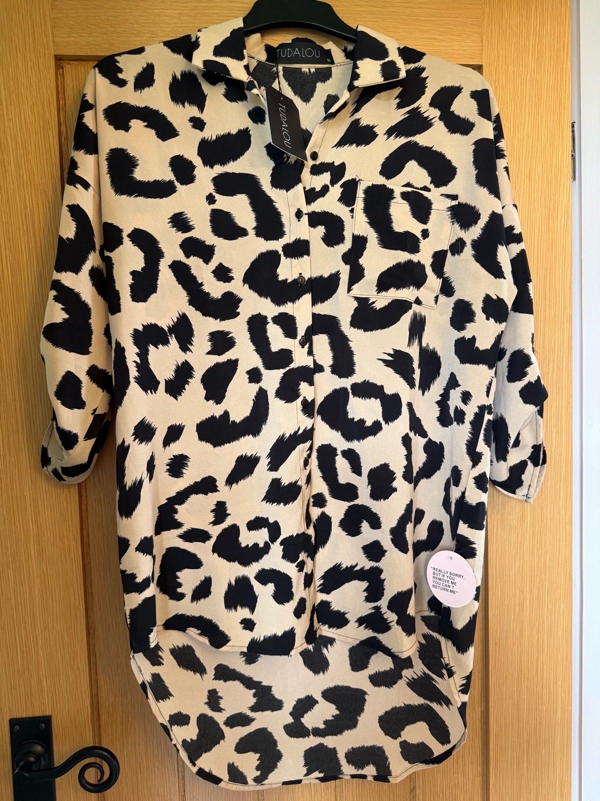 Tudalou Leopard Print Blouse Size 10 NWT