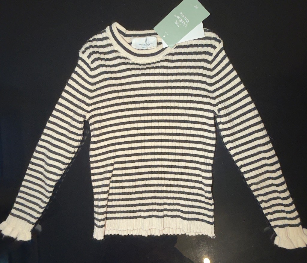 ✨ H&M Girls Striped Ribbed Jumper – 4–6 Years BNWT