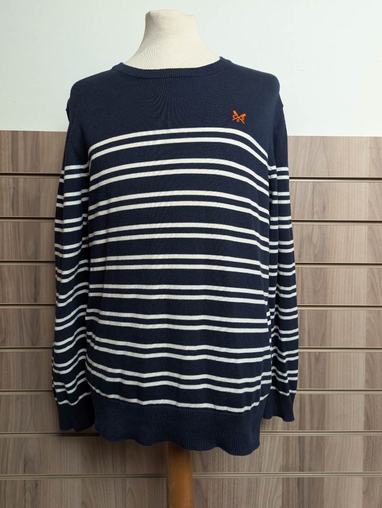 Crew Clothing Knit Jumper Mens Soft Cotton Outdoors Holiday Nautical UK Medium