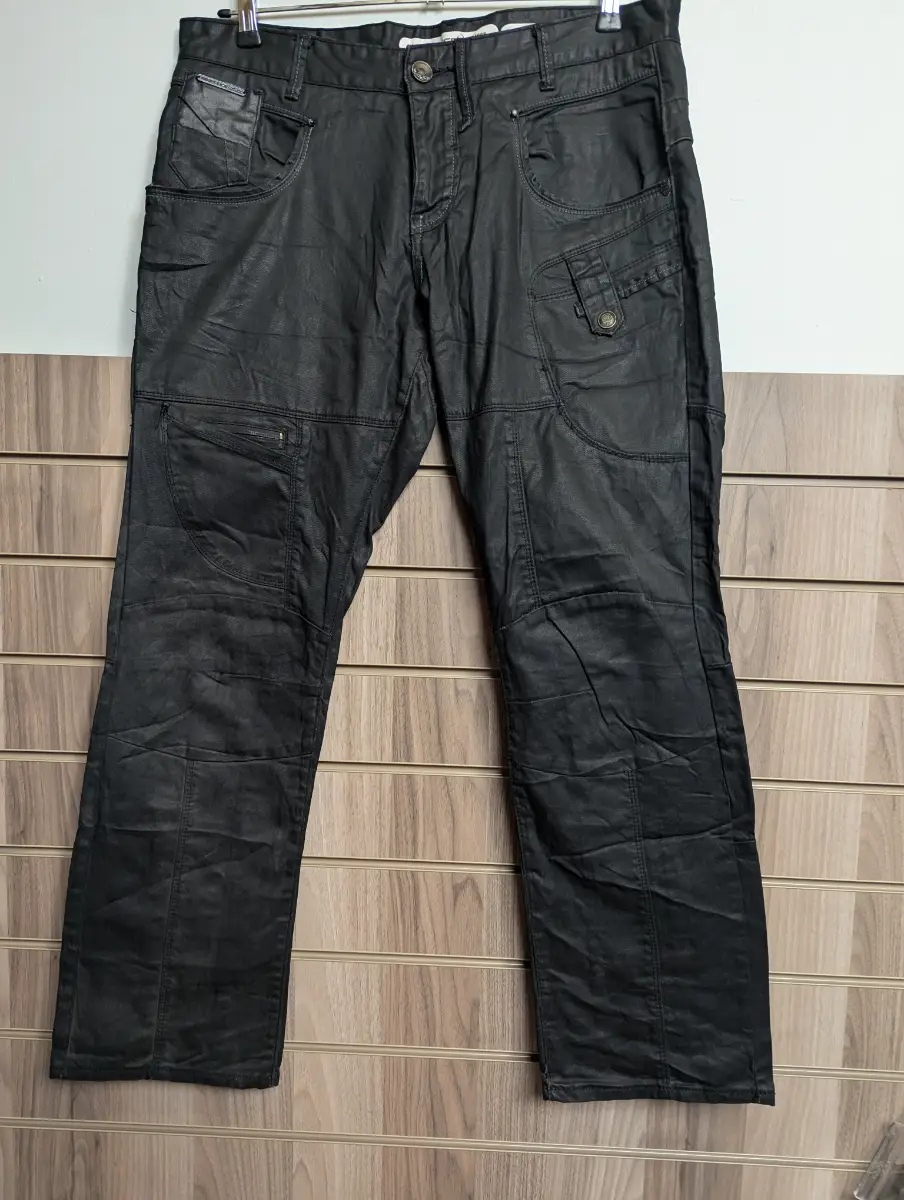 Police 883 Picolino Jeans Mens Wetlook Workwear Heavy Denim Pants W 34" L 32"