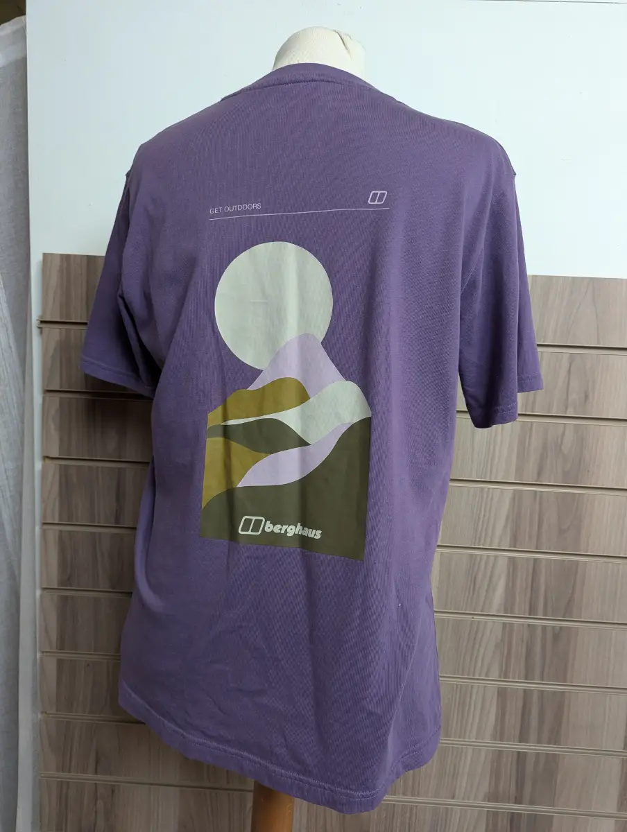 Bergahus Get Outdoors T-shirt 100% Organic Cotton Hike Walk Trek Countryside - Medium