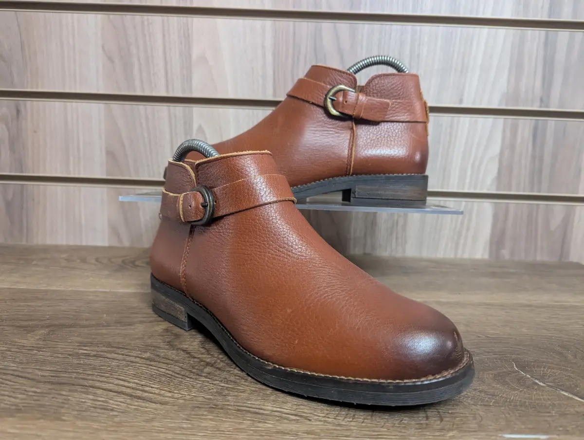 Clarks Demi Tone Boots Womens Tan Leather Cushion Plus Ankle Zip Uk 4.5 D EU37.5