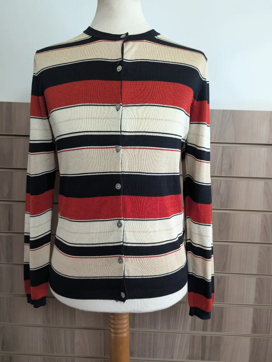 Especially For Jumper 100% Silk Cardigan Ladies Fine Knit Lite Vintage Y2K Top UK Small