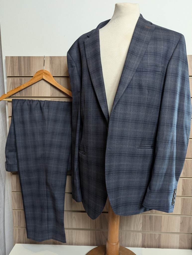 Next Mens Suit 2 Piece Heritage Check Luxury Lined Jacket 44 R In W 40 In 31 In