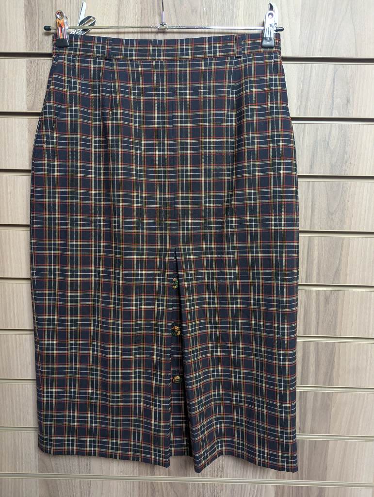 Gardeur 60% Wool Skirt Ladies Tarten Pencil Midi Lined Luxury UK 14 W 30" H 30"
