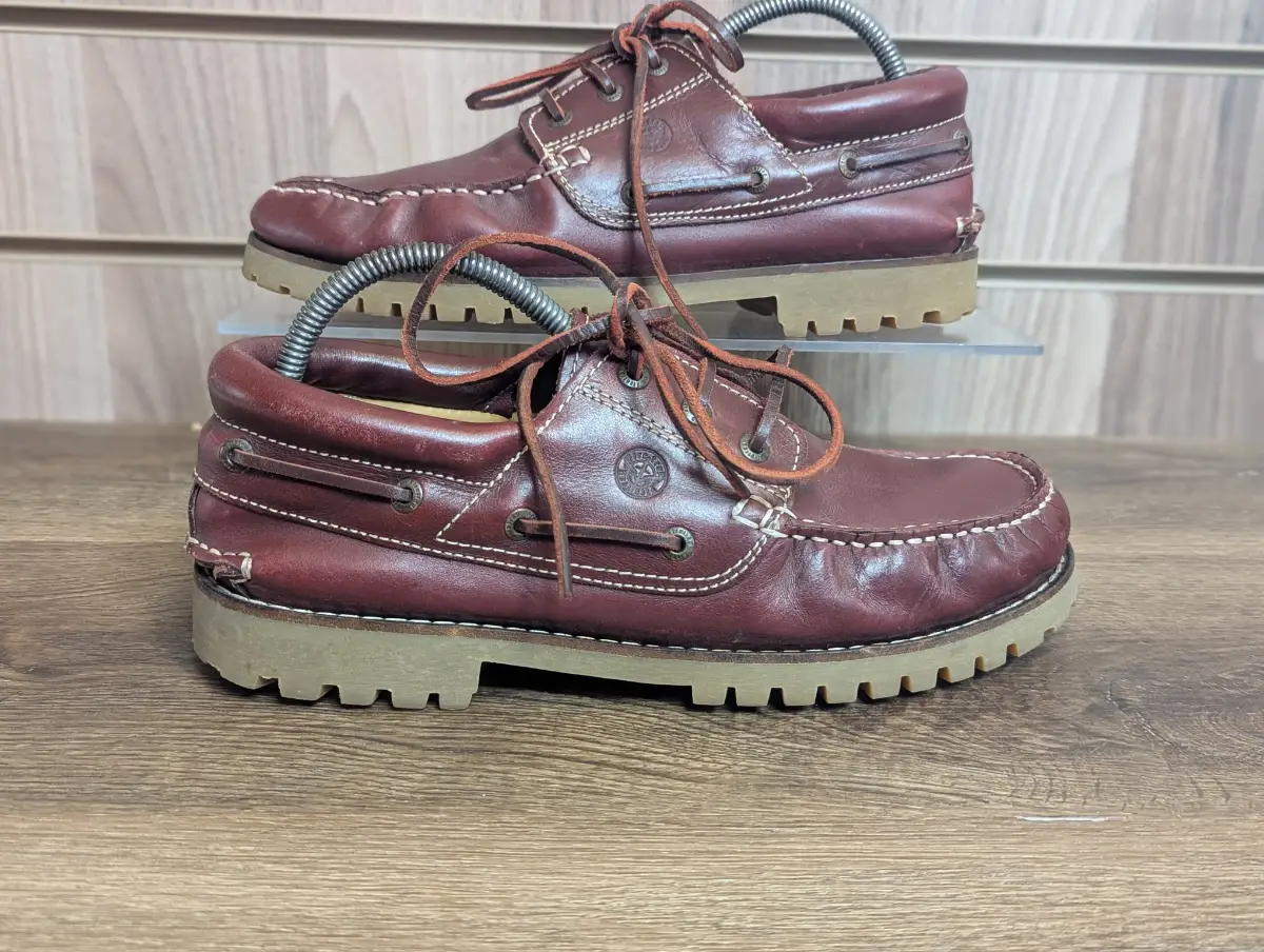 Firetrap Jose Boat Shoes Loafer Mens Burgundy Slip On Premium Y2k 80s UK 7 EU 41