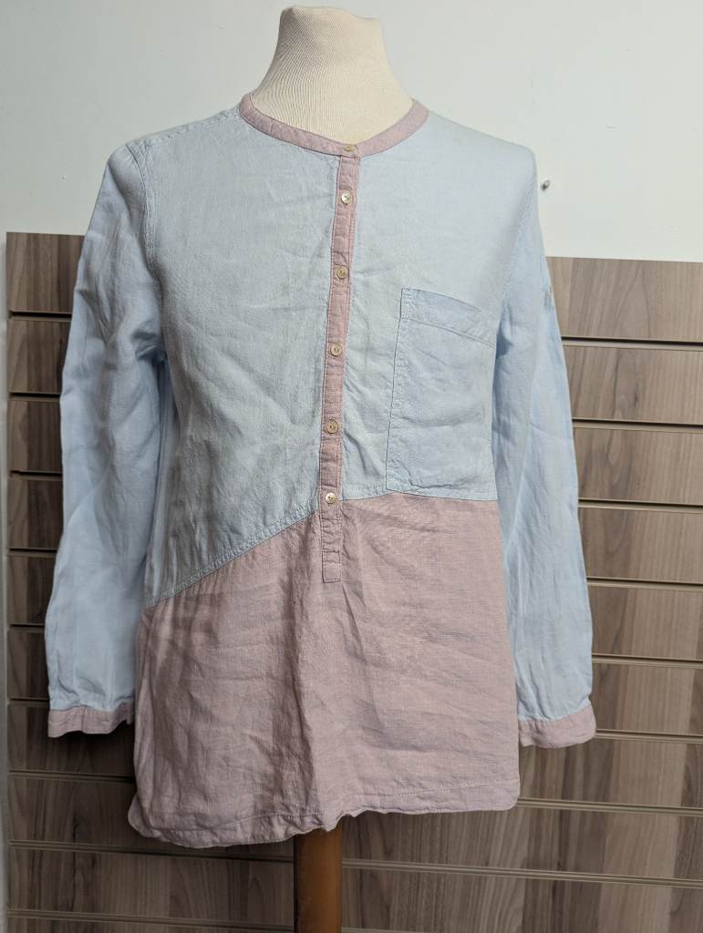 Wrap London Henley Shirt Blouse Ladies Linen Summer Holiday Beach Pullover UK 12