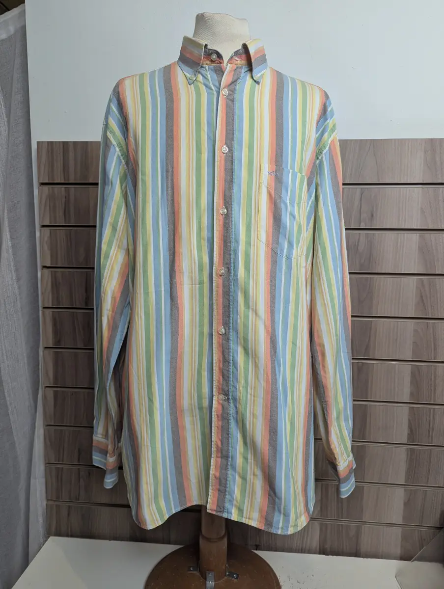 Paul & Shark Yachting Shirt Mens Festival Button Up Causal Pastel Stripe UK XL