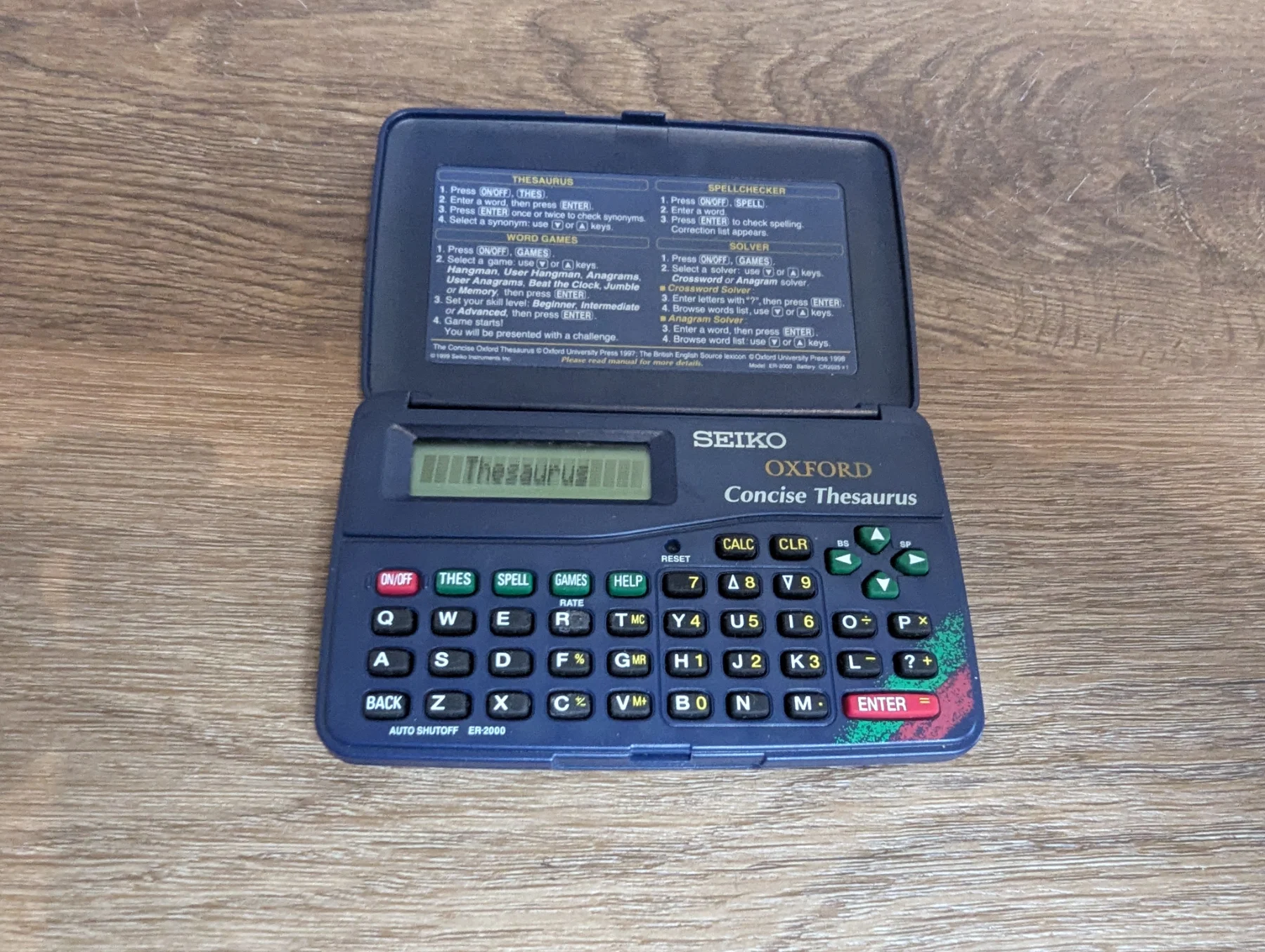 Seiko Oxford Concise Thesaurus ER-2000 Electronic Dictionary Spell Checker