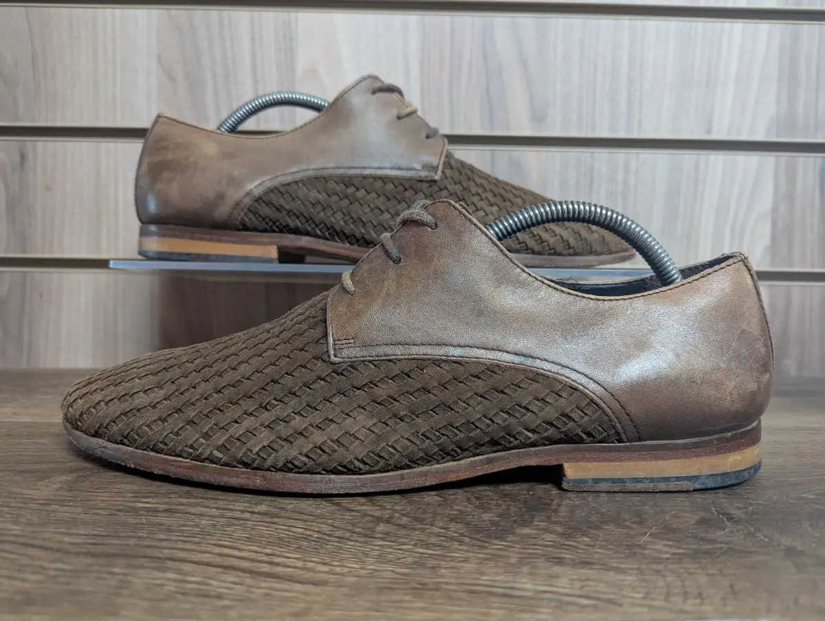 Kurt Geiger Leather Weave Shoes Mens Luxury Wedding Work Holiday UK 9 EU 43