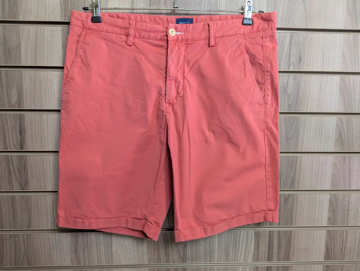 Gant Salmon Pink Chino Shorts Mens Summer Holiday UK W 34" L 9" H 11" R 11"