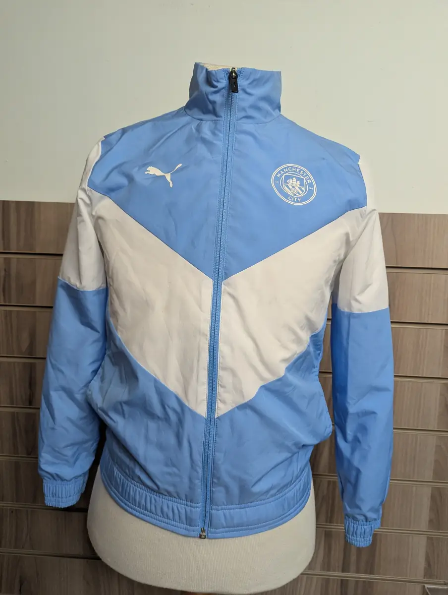 Manchester City Football Track Jacket Kids Puma Training Zip Lined Top UK 11-12