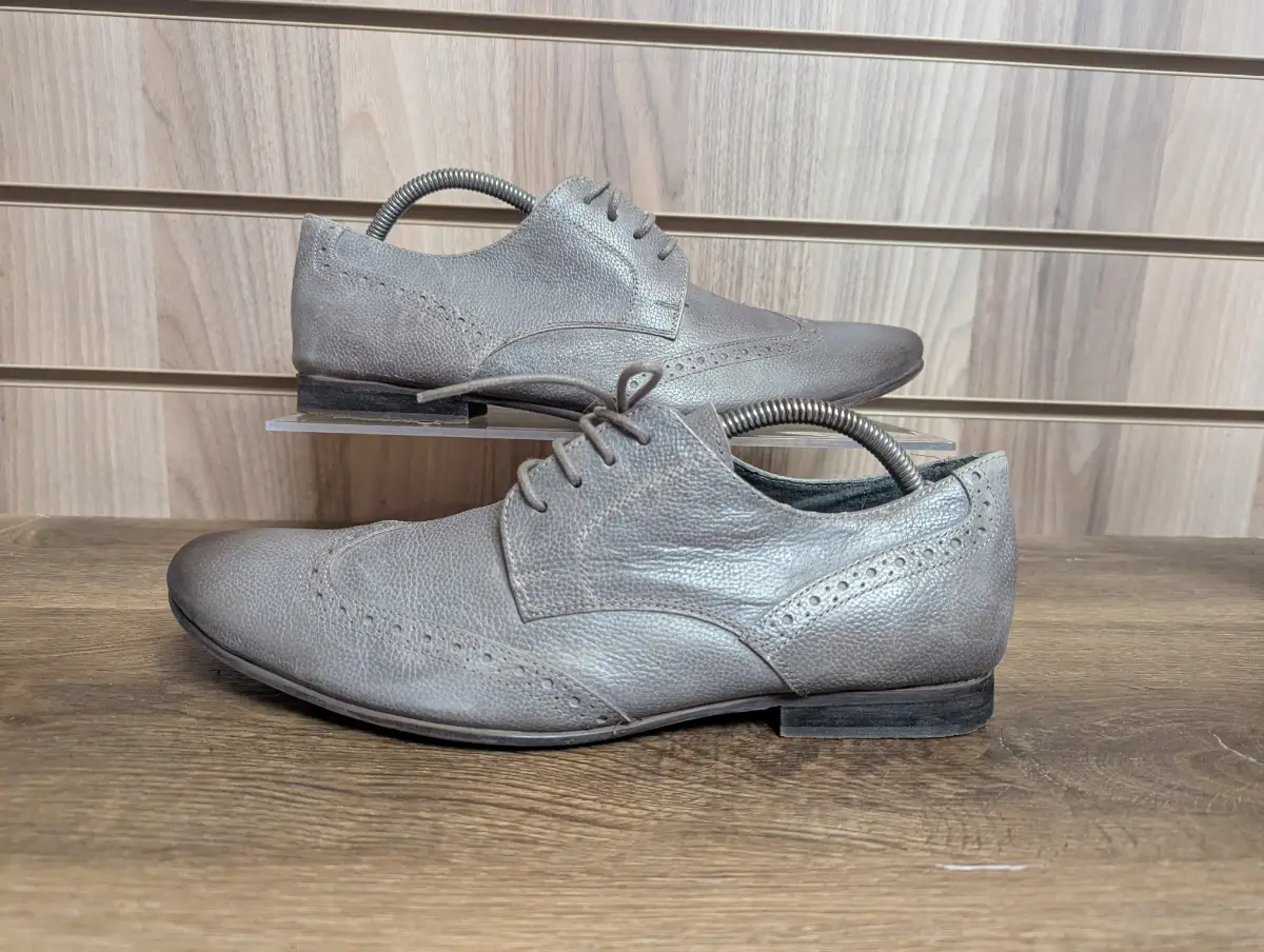 Red Herring Brogues Shoes Mens Leather Luxury Diner Work Smart Grey UK 10 EU 44