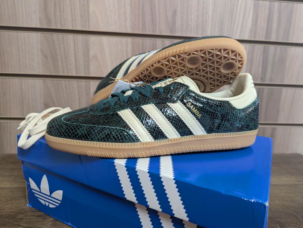 Adidas Samba OG Trainers Green Snake skin Print GYM Festival Sneaker Uk 7 EU 41 #BNWB