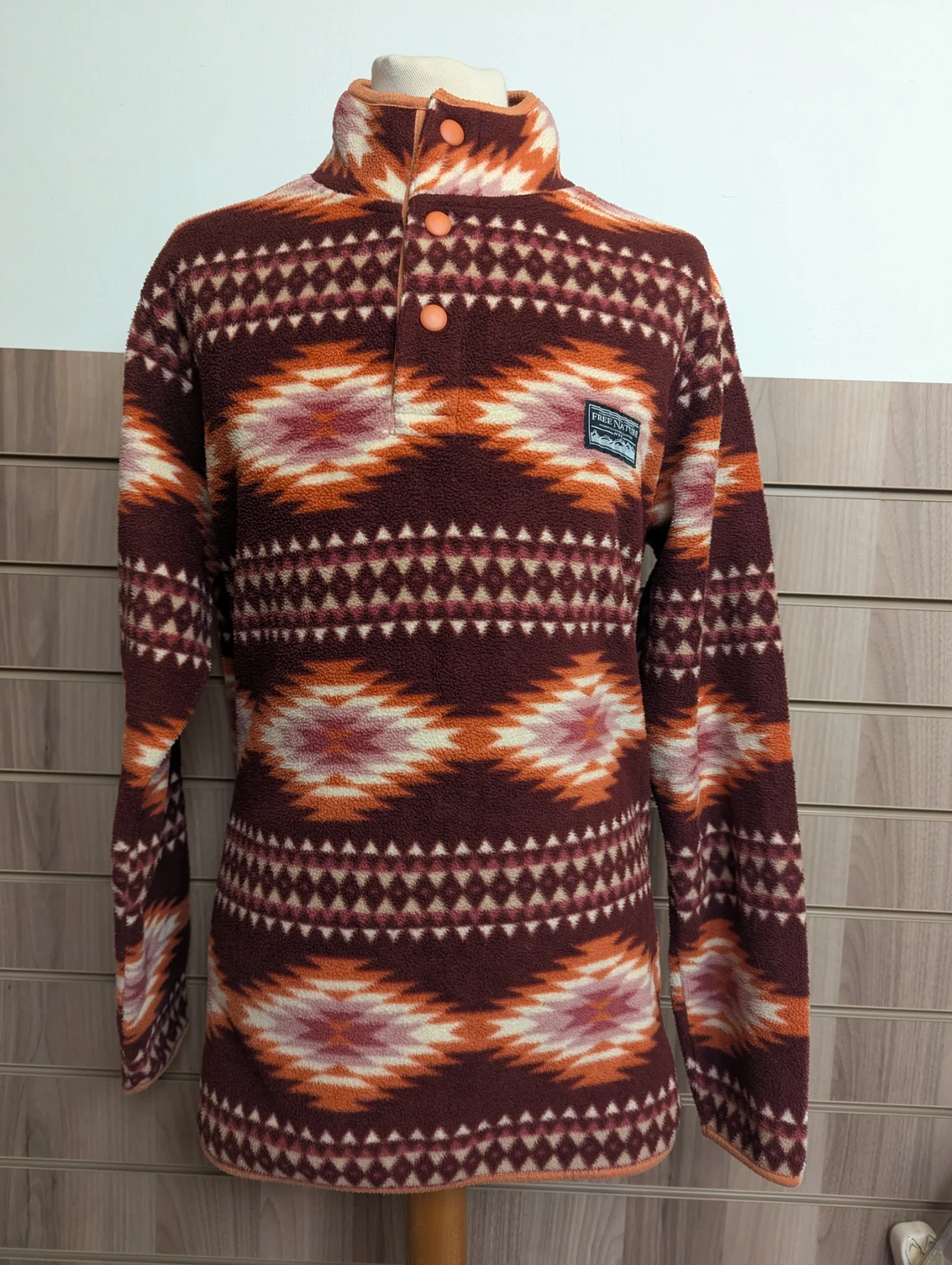 Free Nature Fleece Lined Soft Outdoor Walk Trek Hike Base Warm Crazy Pullover Medium