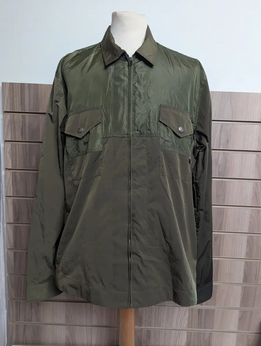 Pretty Green Shimmer Harrington Jacket Mens Kharki Streetwear Gallagher Oasis Large