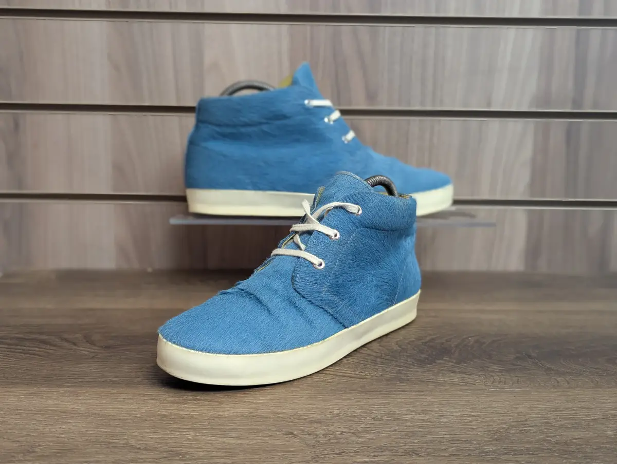 The Jacksons Desert Boots Ladies Long Faux Fur Blue Rare Mod Ankle UK 6.5 EU 40