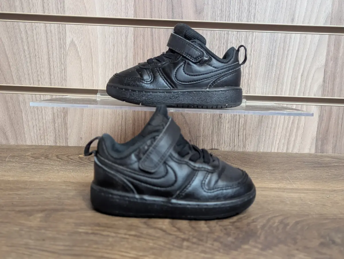 Nike Air Force 1 Trainers Triple Black Infant Baby Cushion Sneakers UK 5.5 EU 22