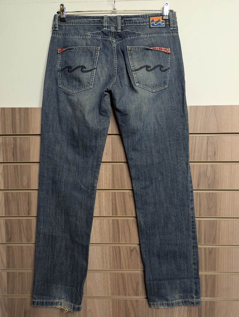 Billabong Boyfriend Straight Jeans Ladies Rare Surf Festival W 30" L 32" H 7" R9