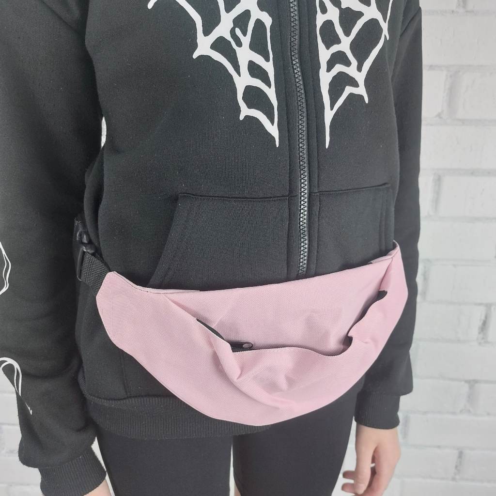 Light pink bum bag women's girls holiday adjustable