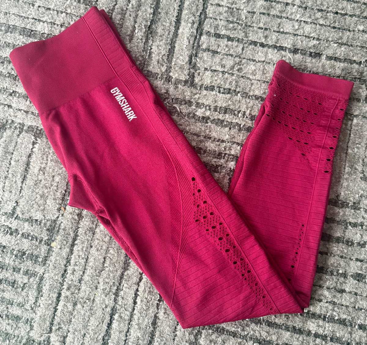 Gymshark Seamless High Waisted Burgundy Gym Leggings UK 8-10 S