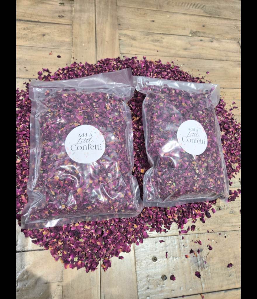 2 x Litres Wedding Confetti Dried Rose Petals - Biodegradable