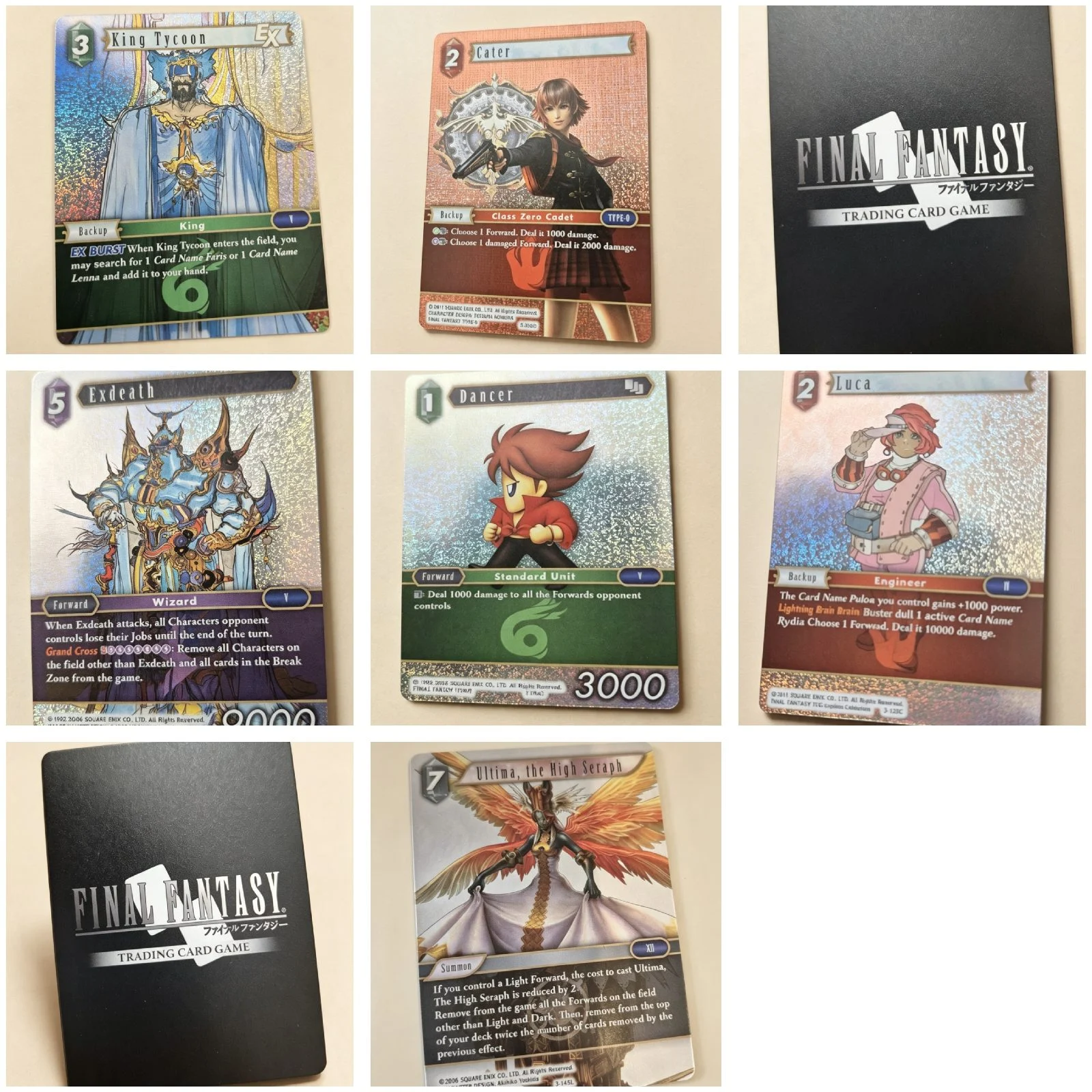 Final Fantasy TCG Opus 3 5 Foil Card & 1 Legend Bundle – 6 Cards NM