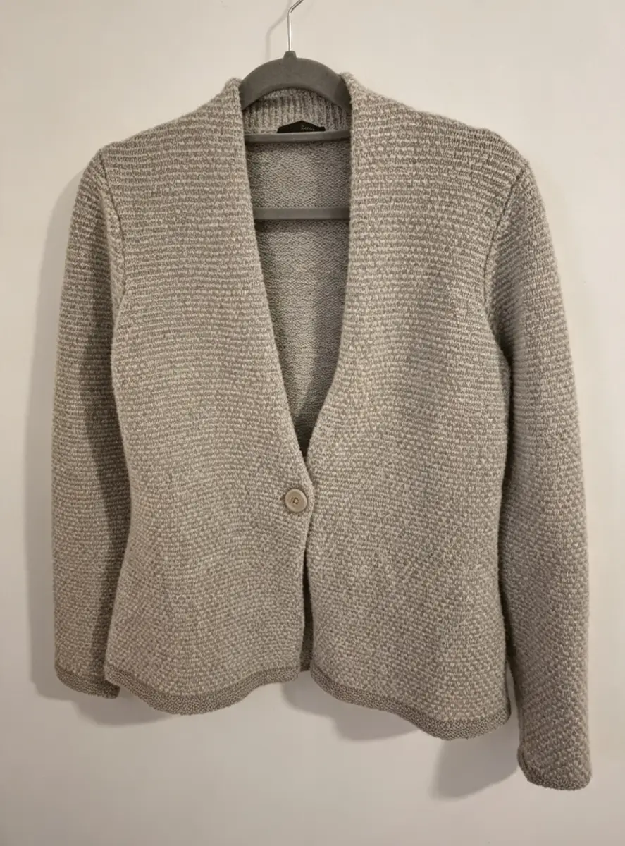 Peserico Italian knit blazer jacket grey beige UK 8 | smart casual | made in Italy