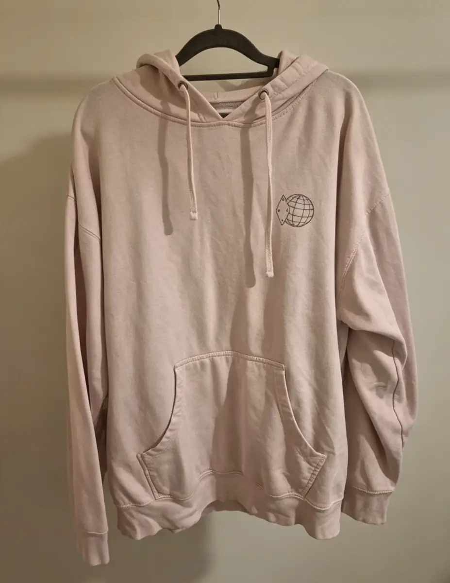 The Quiet Life Radio Hoodie | Size XL | Pale Pink | Graphic Front & Back