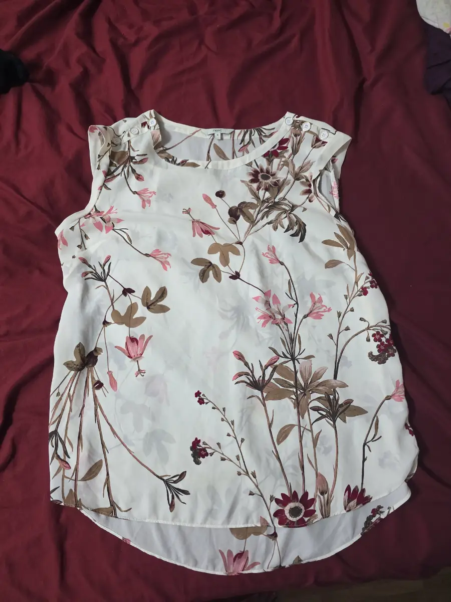 Next Floral Sleeveless Blouse / Shell Top Size 16