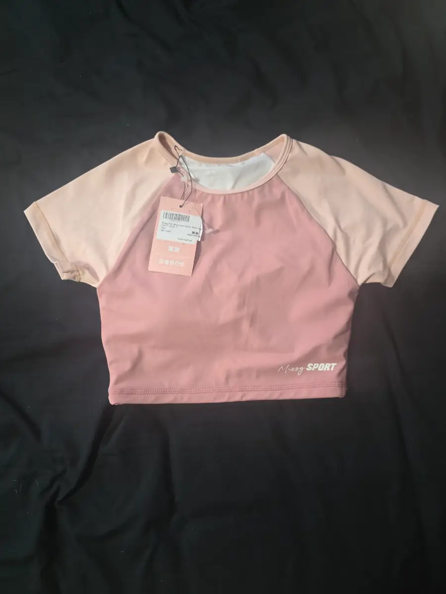 Brand New Missy Empire "Missy Sport" Colour Block Cropped Gym Top Size 6