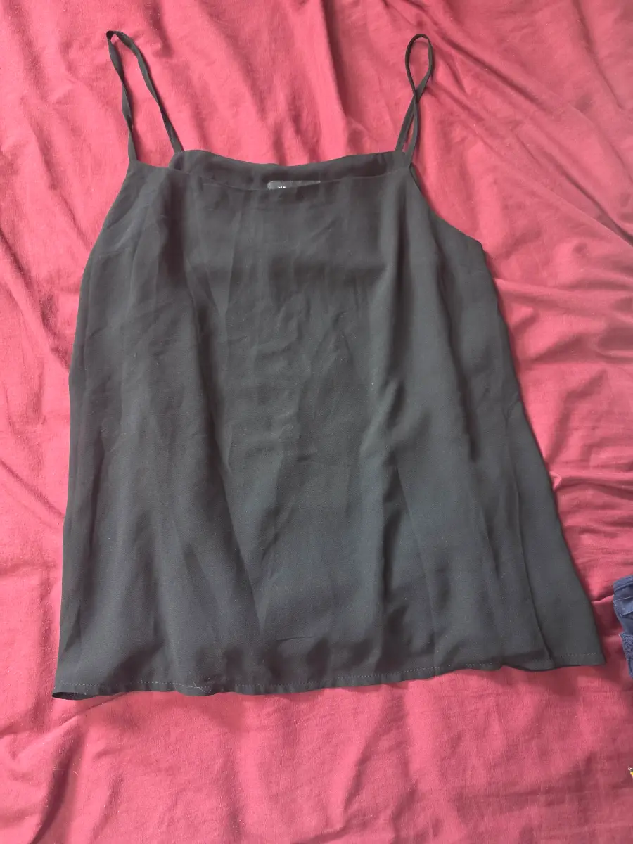 New Look Black Strappy Cami Top - Size UK 10