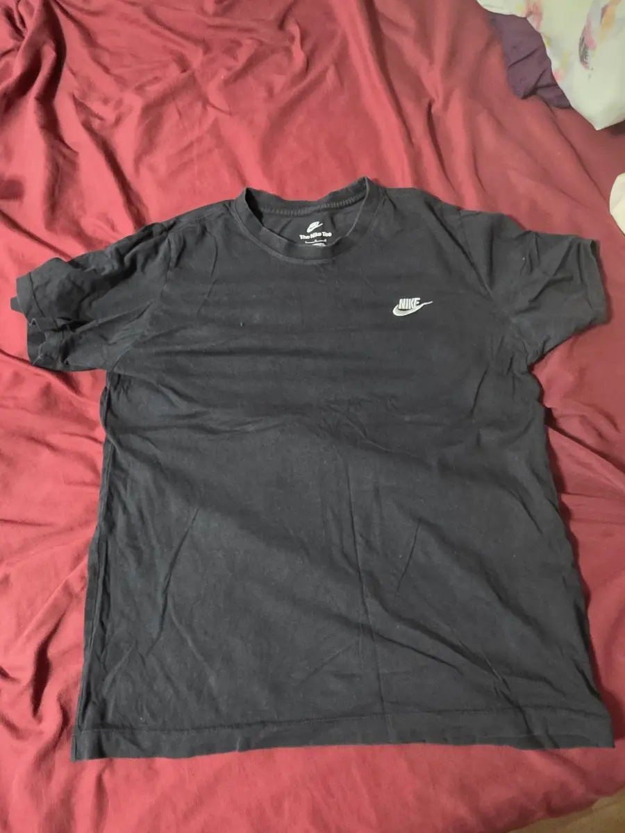 Nike Black Graphic Embroidered Swoosh Tee Shirt — Size L