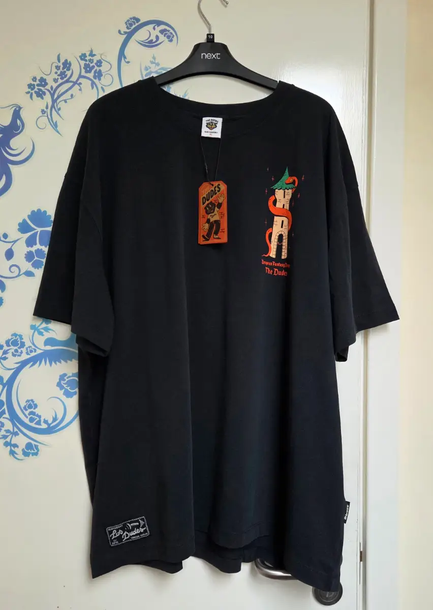 The Dudes Mens Black Organic Cotton T-Shirt XL EFD Tower Berlin