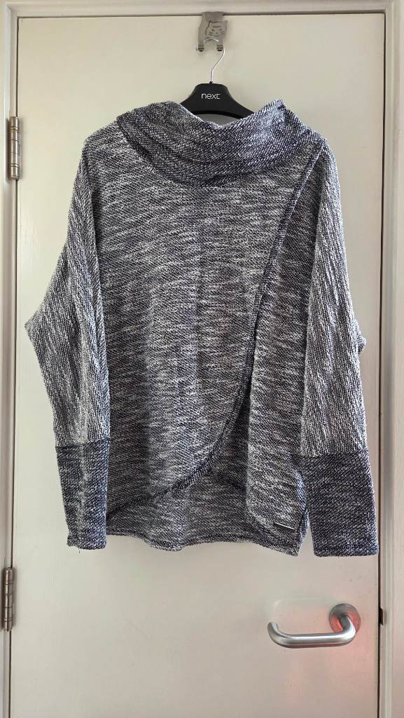 Calvin Klein Performance grey marl sports top women M UK 12-14 tulip back gym yoga top