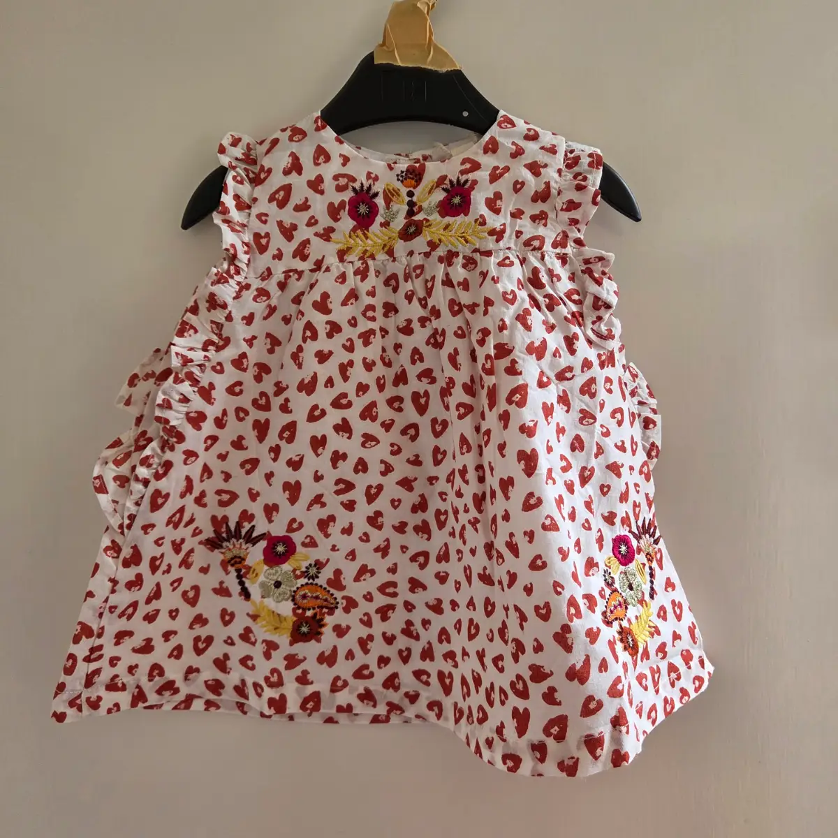 Du Pareil Au Même Baby Girl Heart Print Embroidered Dress | 3 Months