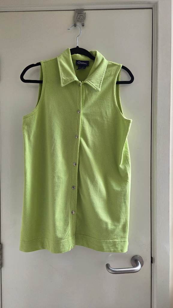 Catalina lime green sleeveless cotton shirt women size 12/14